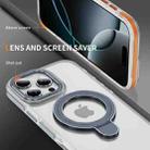 For iPhone 16 Two Color TPU Hybrid Acrylic MagSafe Magnetic Holder Phone Case(Grey) - 3