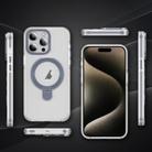 For iPhone 15 Pro Max Two Color TPU Hybrid Acrylic MagSafe Magnetic Holder Phone Case(Grey) - 2