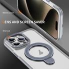 For iPhone 15 Pro Max Two Color TPU Hybrid Acrylic MagSafe Magnetic Holder Phone Case(Grey) - 3