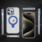 For iPhone 15 Pro Max Two Color TPU Hybrid Acrylic MagSafe Magnetic Holder Phone Case(Blue) - 2