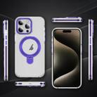 For iPhone 15 Pro Max Two Color TPU Hybrid Acrylic MagSafe Magnetic Holder Phone Case(Purple) - 2