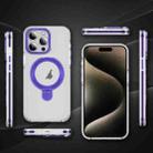 For iPhone 15 Pro Two Color TPU Hybrid Acrylic MagSafe Magnetic Holder Phone Case(Purple) - 2