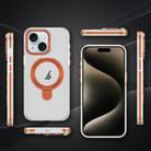 For iPhone 15 Plus Two Color TPU Hybrid Acrylic MagSafe Magnetic Holder Phone Case(Orange) - 2