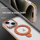 For iPhone 15 Plus Two Color TPU Hybrid Acrylic MagSafe Magnetic Holder Phone Case(Orange) - 3