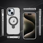 For iPhone 15 Plus Two Color TPU Hybrid Acrylic MagSafe Magnetic Holder Phone Case(Black) - 2
