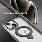 For iPhone 15 Plus Two Color TPU Hybrid Acrylic MagSafe Magnetic Holder Phone Case(Black) - 3