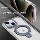 For iPhone 15 Plus Two Color TPU Hybrid Acrylic MagSafe Magnetic Holder Phone Case(Grey) - 3