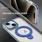 For iPhone 15 Plus Two Color TPU Hybrid Acrylic MagSafe Magnetic Holder Phone Case(Blue) - 3