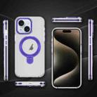 For iPhone 15 Plus Two Color TPU Hybrid Acrylic MagSafe Magnetic Holder Phone Case(Purple) - 2