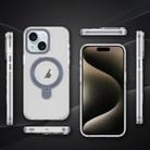 For iPhone 15 Two Color TPU Hybrid Acrylic MagSafe Magnetic Holder Phone Case(Grey) - 2