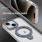 For iPhone 15 Two Color TPU Hybrid Acrylic MagSafe Magnetic Holder Phone Case(Grey) - 3