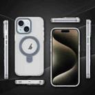 For iPhone 14 Plus Two Color TPU Hybrid Acrylic MagSafe Magnetic Holder Phone Case(Grey) - 2