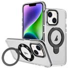 For iPhone 14 Two Color TPU Hybrid Acrylic MagSafe Magnetic Holder Phone Case(Black) - 1