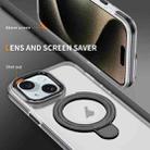 For iPhone 14 Two Color TPU Hybrid Acrylic MagSafe Magnetic Holder Phone Case(Black) - 3
