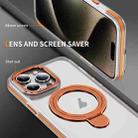 For iPhone 13 Pro Two Color TPU Hybrid Acrylic MagSafe Magnetic Holder Phone Case(Orange) - 3