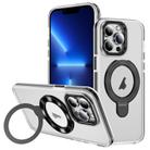 For iPhone 13 Pro Two Color TPU Hybrid Acrylic MagSafe Magnetic Holder Phone Case(Black) - 1