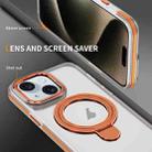 For iPhone 13 Two Color TPU Hybrid Acrylic MagSafe Magnetic Holder Phone Case(Orange) - 3