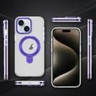 For iPhone 13 Two Color TPU Hybrid Acrylic MagSafe Magnetic Holder Phone Case(Purple) - 2