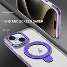 For iPhone 13 Two Color TPU Hybrid Acrylic MagSafe Magnetic Holder Phone Case(Purple) - 3