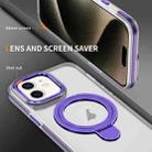 For iPhone 12 Two Color TPU Hybrid Acrylic MagSafe Magnetic Holder Phone Case(Purple) - 3