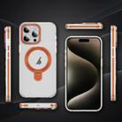 For iPhone 12 Pro Max Two Color TPU Hybrid Acrylic MagSafe Magnetic Holder Phone Case(Orange) - 2
