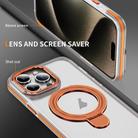 For iPhone 12 Pro Max Two Color TPU Hybrid Acrylic MagSafe Magnetic Holder Phone Case(Orange) - 3