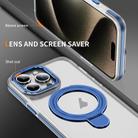For iPhone 12 Pro Max Two Color TPU Hybrid Acrylic MagSafe Magnetic Holder Phone Case(Blue) - 3