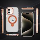 For iPhone 11 Two Color TPU Hybrid Acrylic MagSafe Magnetic Holder Phone Case(Orange) - 2