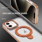 For iPhone 11 Two Color TPU Hybrid Acrylic MagSafe Magnetic Holder Phone Case(Orange) - 3