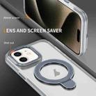 For iPhone 11 Two Color TPU Hybrid Acrylic MagSafe Magnetic Holder Phone Case(Grey) - 3