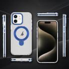 For iPhone 11 Two Color TPU Hybrid Acrylic MagSafe Magnetic Holder Phone Case(Blue) - 2