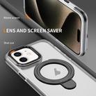 For iPhone XR Two Color TPU Hybrid Acrylic MagSafe Magnetic Holder Phone Case(Black) - 3