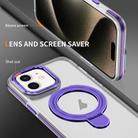 For iPhone XR Two Color TPU Hybrid Acrylic MagSafe Magnetic Holder Phone Case(Purple) - 3