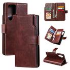 For Samsung Galaxy S25 Ultra 5G Tri-Fold 9-Card Wallets Leather Phone Case(Brown) - 1