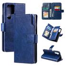 For Samsung Galaxy S25 Ultra 5G Tri-Fold 9-Card Wallets Leather Phone Case(Blue) - 1