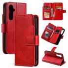 For Samsung Galaxy S25 5G Tri-Fold 9-Card Wallets Leather Phone Case(Red) - 1