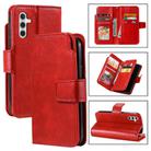 For Samsung Galaxy S24 FE 5G Tri-Fold 9-Card Wallets Leather Phone Case(Red) - 1