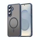 For Samsung Galaxy S25 5G Fan Dun Series TPU Hybrid PC Frosted Magsafe Phone Case(Blue) - 1