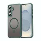 For Samsung Galaxy S25 5G Fan Dun Series TPU Hybrid PC Frosted Magsafe Phone Case(Green) - 1