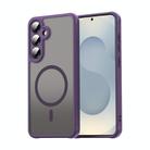 For Samsung Galaxy S25 5G Fan Dun Series TPU Hybrid PC Frosted Magsafe Phone Case(Purple) - 1