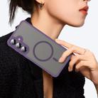 For Samsung Galaxy S25+ 5G Fan Dun Series TPU Hybrid PC Frosted Magsafe Phone Case(Purple) - 3