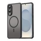 For Samsung Galaxy S25 Edge 5G Fan Dun Series TPU Hybrid PC Frosted Magsafe Phone Case(Black) - 1