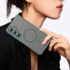 For Samsung Galaxy S24 FE 5G Fan Dun Series TPU Hybrid PC Frosted Magsafe Phone Case(Green) - 3