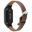 For Xiaomi Smart Band 9 PC Case Integrated Microfiber Leather Watch Band(Black+Coffee) - 2