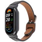 For Xiaomi Smart Band 9 PC Case Integrated Microfiber Leather Watch Band(Black) - 1