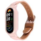 For Xiaomi Smart Band 9 PC Case Integrated Microfiber Leather Watch Band(Pink) - 1
