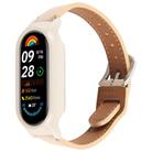 For Xiaomi Smart Band 9 PC Case Integrated Microfiber Leather Watch Band(Beige+Retro White) - 1