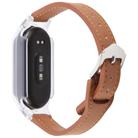 For Xiaomi Smart Band 9 PC Case Integrated Microfiber Leather Watch Band(Transparent+Brown) - 2