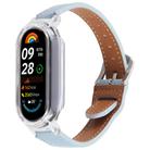 For Xiaomi Smart Band 9 PC Case Integrated Microfiber Leather Watch Band(Transparent+Blue) - 1