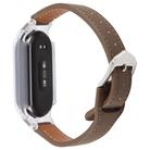 For Xiaomi Smart Band 9 PC Case Integrated Microfiber Leather Watch Band(Transparent+Coffee) - 2